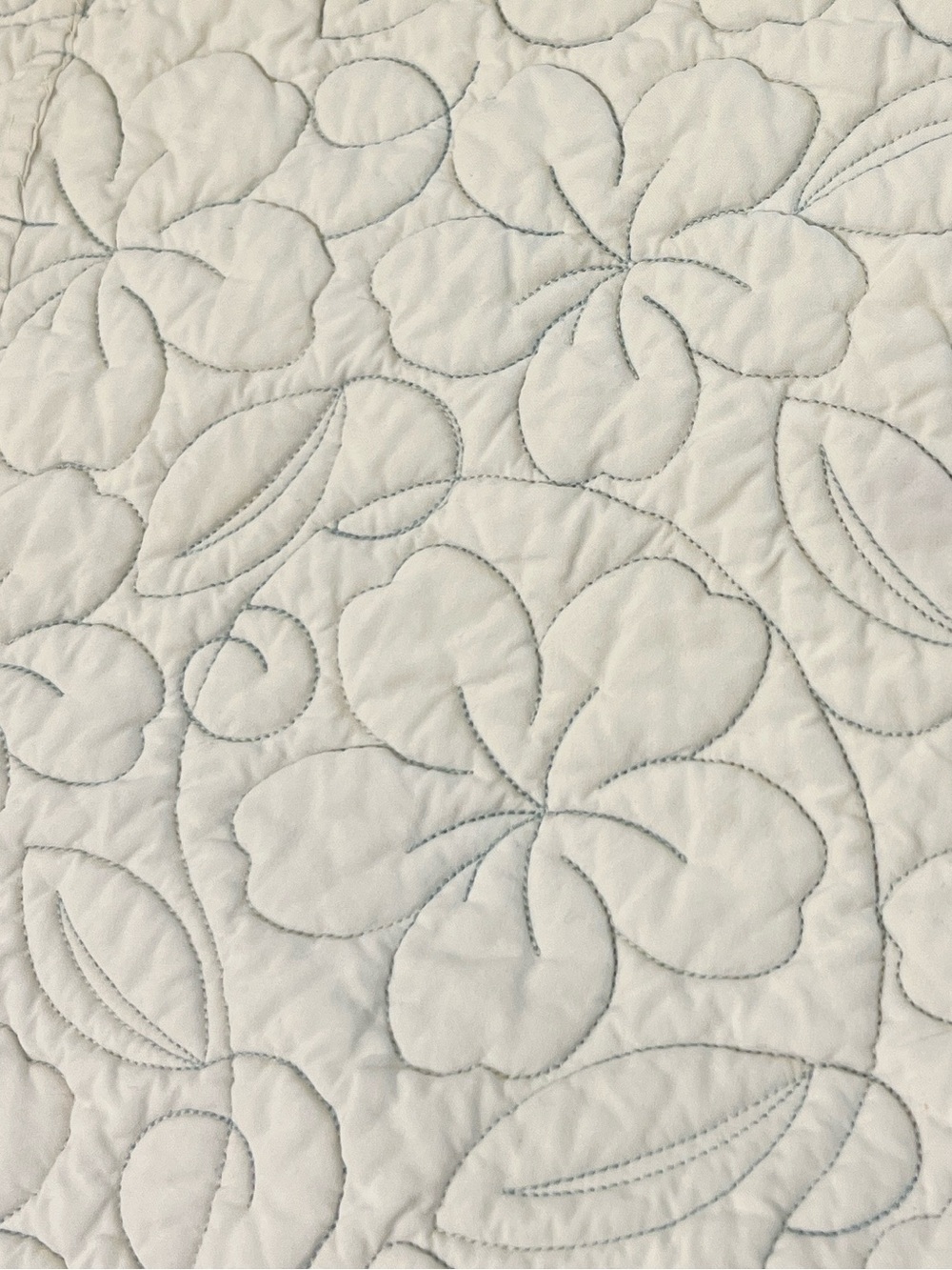 Handmade Floral Basket Appliqué Quilt Throw 73 x 56.5 - Picture 6 of 11